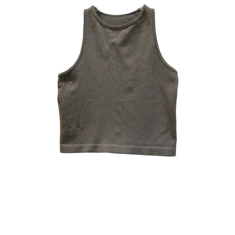 Intimately Free People Ribbed Racerback Crop Tank Top Gray M/L - Picture 5 of 5